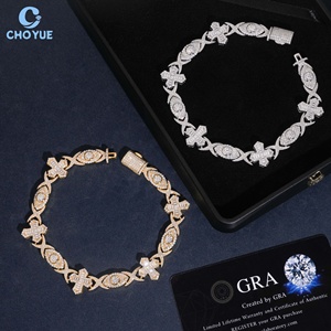 Eye Design Moissanite Cuban Link Bracelet Rhodium Plated Solid 925 Silver Hiphop <b>Iced</b> <b>Out</b> Jewelry - Product Image 6