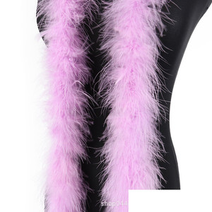 2 Meters Solid Color Full Fur Boa Dyed <strong>Pattern</strong> Turkey <strong>Feather</strong> for Stage Showing Clothing Scarf 18g Villus Fluff Bar Strip - Product Image 3