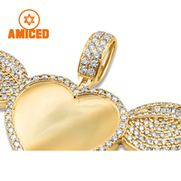 Pendentif photo personnalisé Hip Hop VVS Iced Out Moissanite Diamant DIY pour femmes et hommes, bijoux de rappeur