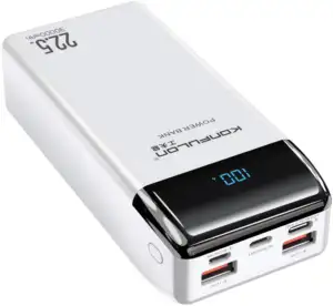 Konfulon 트라이 입력 출력 30000mAh 전원 은행 휴대용 배터리 팩 USB-C 18W PD 휴대용 배터리 충전기
