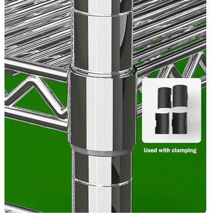 이동식 바퀴가있는 헤비 듀티 스틸 와이어 선반 장치 차고 주방 창고 용 산업용 크롬 금속 랙 선반 - Product Image 4