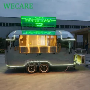 Wecare Airstream phục vụ Trailer Kem foodtruck Hot Dog Pizza cà phê van xe tải Snack Bar di động thực phẩm Trailer với nướng