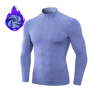 Haut de sport personnalisé à manches longues et col montant, respirant, séchage rapide, léger, pour entraînement, gym, fitness, anti-UV - Product Image 6