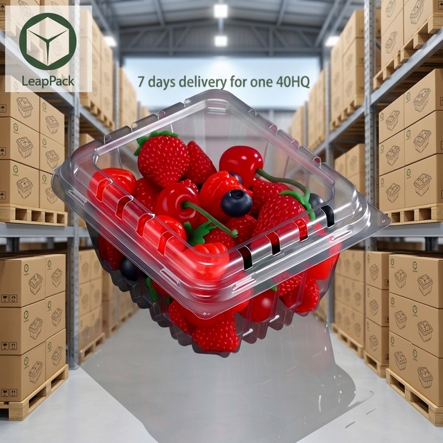 New Arrival 250g Blueberry PET Punnets Plastic Fresh Fruit Packaging for Meat Egg Vegetables Seeds Rice for Feeding