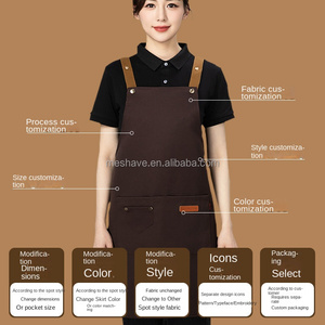 Tablier de travail réglable de haute qualité avec logo personnalisé pour adulte et artiste en croix pour femmes et hommes pour salon de coiffure Barista Coffee Shop Bakery - Product Image 4