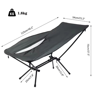 Aluminum Alloy Outdoor Folding <b>Chair</b> Oxford Fabric Lightweight Portable Camping Garden Recliner Casual Minimalist Design - Product Image 5