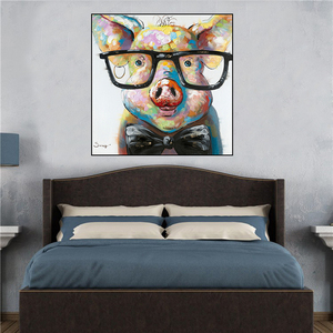 Quadro con maialino che indossa occhiali per la cameretta dei bambini, <span class=keywords><strong>poster</strong></span> artistici da tagliare - Product Image 6