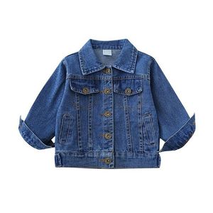2025 Nueva chaqueta vaquera para niños, moda de otoño, chaqueta con solapa para bebé, abrigo Suelto - Product Image 1