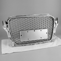 Grille de pare-chocs avant style RS3 en maille nid d'abeille chromée argentée pour AUDI A3 8V 2013-2016, modification de rechange