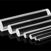Tige ronde en acrylique transparent PMMA, tige en verre organique, tige décorative ronde