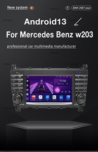 4 + 64GB 2 Din <span class=keywords><strong>Android</strong></span> 13 Radio de coche sin reproductor de DVD para W203 Mercedes Benz Vito W639 W168 VaneoClk W209 W210 M/<span class=keywords><strong>ML</strong></span> Multimedia Carplay - Product Image 2