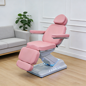 Camilla Estética Reclinable Plegable Blanca <span class=keywords><strong>de</strong></span> Acero Inoxidable con 4 Motores y Control <span class=keywords><strong>de</strong></span> Pie <span class=keywords><strong>para</strong></span> Salón <span class=keywords><strong>de</strong></span> Belleza - <span class=keywords><strong>Precio</strong></span> Mayorista - Product Image 1