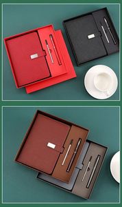 Customized Logo Luxury <b>A5</b> PU Leather Hardcover Corporate Business Gift Diary <b>Notepad</b> with Pen USB and Gift Box - Product Image 2