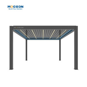 מוקסון עמיד אלומיניום חיצוני פרגולה אלומיניום חיצונית עמיד למים גג גינה מסוגנן מזג אוויר עמיד עיצוב מודרני - Product Image 6