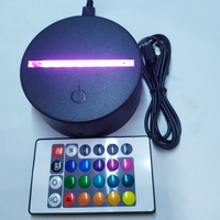 Câble USB, lampe LED tactile 3D, base de lampe, 7/16 couleurs, bases lumineuses acryliques colorées pour lampe de nuit 3D