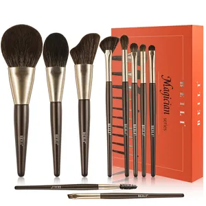 BEILI Wholesale 10 Pcs/set Luxury Professional Makeup Brush Set Custom Logo Makeup Tool High Quality Brushes Set With Bag