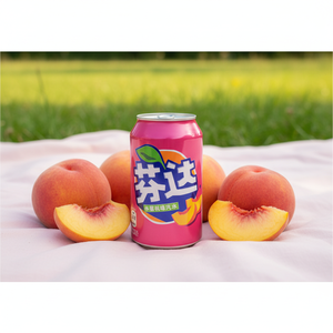 Refresco de Durazno Sin Azúcar 330ml, Bebida Carbonatada Baja en Grasa, Lata de Refresco Afrutado Viral, Venta al por Mayor - Product Image 1