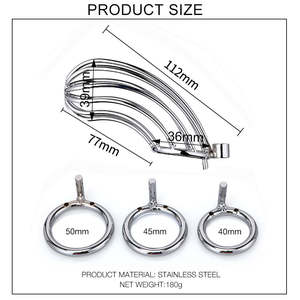 Ceinture de chasteté masculine en acier inoxydable, <span class=keywords><strong>cage</strong></span> en métal, BDSM, SM, jouet sexuel pour adultes avec équipement de bondage pour usage adulte - Product Image 2