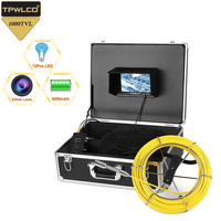 Système de caméra d'inspection de canalisations d'égout portable CCD H.265 avec objectif 23 mm 1000TVL, câble de 20 m et carte mémoire