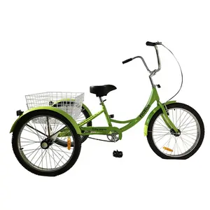 Heavy duty strong industrial 3 wheel bike bicycle 24" cargo tricycle manufacturers with Single speed coaster brake
