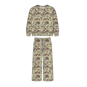 Ensemble décontracté 2 pièces pour filles : haut à manches longues et pantalon imprimé camouflage léopard, collection automne, style boutique - Product Image 3