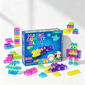 Bloques de Construcción Suaves, Sensoriales, Montessori, de Gel, Apilables, Juguete de TPE para Bebés, Aprendizaje Temprano, Viajes, Juego STEM - Product Image 1