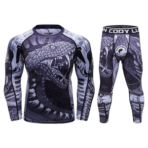 Cody Lundin Fightwear hommes Jiu Jitsu Rashguard MMA Compression <span class=keywords><strong>T</strong></span>-shirts Muay Thai boxe maillots 3 pièces/ensemble survêtement Bjj vêtements - Product Image 3