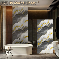 Plaque de marbre UV haute brillance 1220*2440mm, panneau mural en PVC imitation marbre pour décoration intérieure, plaque de marbre PVC 4x8, motif UV
