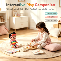Poupée bébé réaliste en silicone de 12 pouces, complète avec des vêtements de poupée à la mode, des cheveux bouclés mignons, jeu d'imitation pour enfants, cadeau d'anniversaire