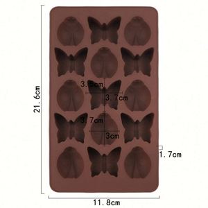 Moule en silicone écologique personnalisé avec logo, 15 cavités, formes d'insectes (papillon et coccinelle), pour chocolat et glaçons, OEM/ODM - Product Image 2