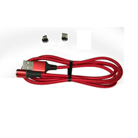 QC3.0 Pengisi Daya Cepat Magnet 3 Dalam 1 Kepang Mikro USB C 1.2M