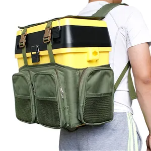 Green fishing box backpack road sub backpack waterproof nylon road sub bag fishing leisure bag 40cm * 20cm * 38cm