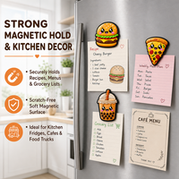 Autocollant magnétique pour réfrigérateur en PVC imperméable avec logo personnalisé, série alimentaire, imprimé en typographie, design alimentaire mignon pour cadeaux promotionnels et souvenirs