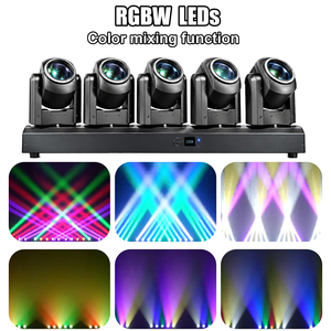 Lampu Panggung Moving Head 5x80W RGBW Swing Bar 5 Kepala dengan Halo Ring 4in1 Beam Wash Zoom Strobe Rotating DMX512 untuk DJ, Disko, Pesta, dan KTV - Product Image 3