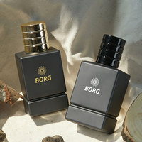 Botol Parfum Kotak Hitam Matte Mewah Tebal Berbahan Berkualitas Tinggi dengan Logo Kustom 30ml 50ml 100ml Kosong untuk Cologne, Dilengkapi Kotak