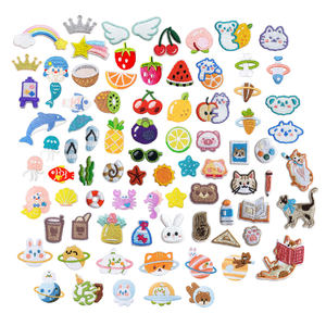 かわいいミニ自己粘着刺繍小さなフルーツ海動物クラウンデザイン子供Diyパッチステッカー装飾用 - Product Image 1
