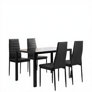 Muebles de sala de estar modernos, asequibles y de alta calidad, juego de mesa de comedor con vidrio templado, juego de comedor para restaurante - Product Image 1
