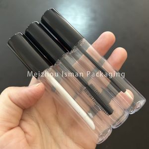 ISMAN - Serie de Tubos Cosméticos Redondos de 10 ml, Envases Vacíos para Rímel, Delineador de Ojos y Brillo Labial, Envase Transparente Negro de Lujo, Logotipo Personalizado - Product Image 6