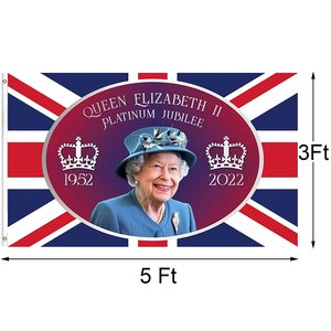 Rugod — drapeau de la <span class=keywords><strong>reine</strong></span> ustensile de combat UV, 3x5 pieds, drapeau résistant à la décoloration, couleur vif, plee argentée, Union Jack pour le Festival britannique - Product Image 3