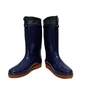 Bottes <span class=keywords><strong>de</strong></span> <span class=keywords><strong>pluie</strong></span> en PVC <span class=keywords><strong>bleu</strong></span> <span class=keywords><strong>marine</strong></span> imperméables et respirantes pour femmes, idéales pour le travail en extérieur, la pêche et le camping – Offre spéciale - Product Image 2