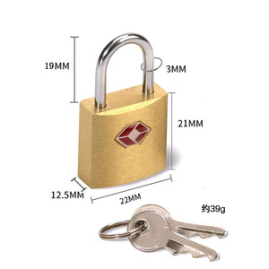 <b>TSA</b> Approved Copper Padlock 21mm x 22mm Mechanical Travel <b>Lock</b> For Luggage Zipper Security - Product Image 1