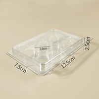 Boîte à bulles transparente jetable à 6 compartiments, ronde et rectangulaire, en PET, pour gel, huile essentielle, cire à fondre, marque Zeqiu