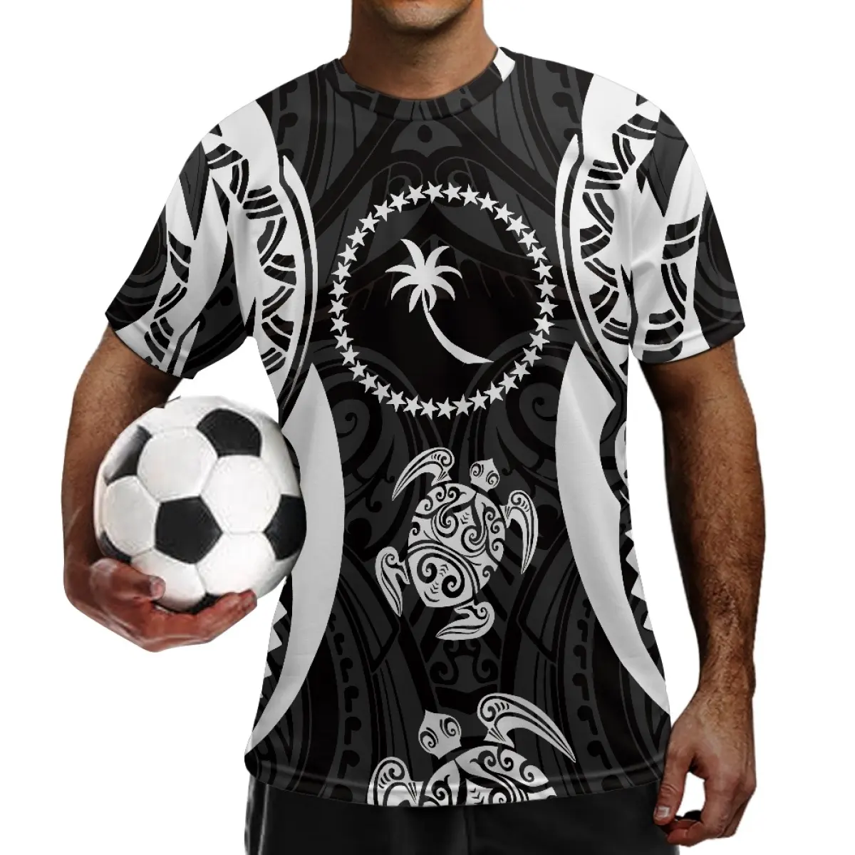 Personalizza la maglia da calcio stampa di alta qualità polinesiana Tribe Tattoo Totem Chuuk Logo sublimazione sport uniformi da calcio