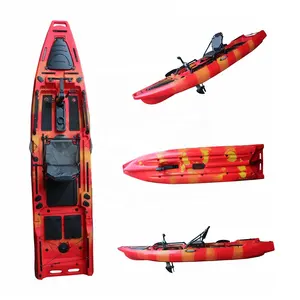 Vicking singola persona duro materiale di plastica ldpe pedale kayak 12.5ft barca da pesca con motore elettrico a reazione traina