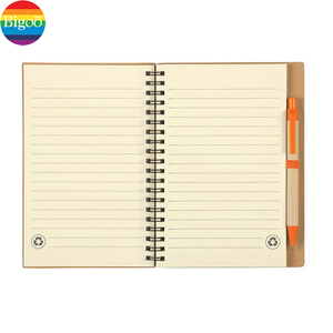 Kraft bìa giấy xoắn ốc ràng buộc Tạp Chí coiled A5 máy tính xách tay với <span class=keywords><strong>Pen</strong></span> Set tùy chỉnh cho khuyến mãi - Product Image 3