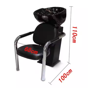 Lit de shampooing portable de luxe pour salons de coiffure, salons de beauté, salles de bain, cuir synthétique, repose-pieds réglable, design moderne pour les cheveux - Product Image 3