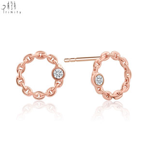 Pendientes de Diseño Más Popular, Oro Puro de 18K, Pendientes de Diamantes Naturales Reales, Pendientes de Botón, Joyería de Círculo Pequeño para Regalo de Mujer - Product Image 6