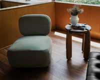 Venta al por mayor de hotel moderno minimalista sin brazos Silla de salón de terciopelo de tela de una sola persona sofá sillas