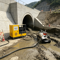 Robot de dragage submersible haute puissance avec une grande pompe d'aspiration pour le désagréement des réseaux de drainage de canalisations DN600