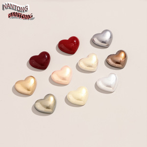 Pegatinas de resina en forma de corazón de Nantong, brillantes, 2D, accesorios de joyería DIY para decoración de cabello, teléfono y uñas. - Product Image 2